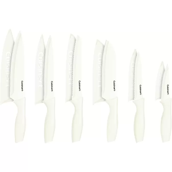 imageCusinart Block Knife Set 12pc Cermaic Knife Set with 6 Blades ampamp 6 Blade Guards Lightweight Stainless Steel Durable ampamp Dishwasher Safe C5512PCKSAMCream