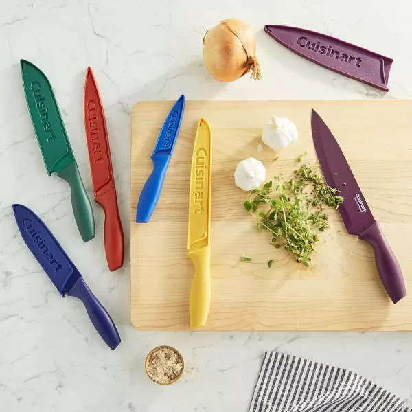 imageCusinart Block Knife Set 12pc Cermaic Knife Set with 6 Blades ampamp 6 Blade Guards Lightweight Stainless Steel Durable ampamp Dishwasher Safe C5512PCKSAMMulticolor