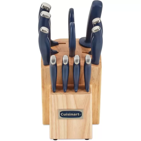 imageCusinart Block Knife Set 12pc Cutlery Knife Set with Steel Blades for Precise Cutting Lightweight Stainless Steel Durable ampamp Dishwasher Safe C77SSW12PNavy