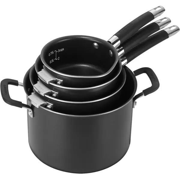 imageCUISINART N5112BK SmartNest Nonstick Aluminum Nesting Cookware Set 12 Piece Black12 Piece