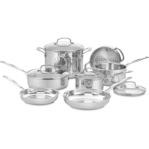imageCuisinart 11Piece Cookware Set Chefs Classic Stainless Steel Collection 7711G