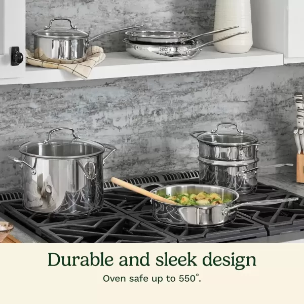 imageCuisinart 11Piece Cookware Set Chefs Classic Stainless Steel Collection 7711G