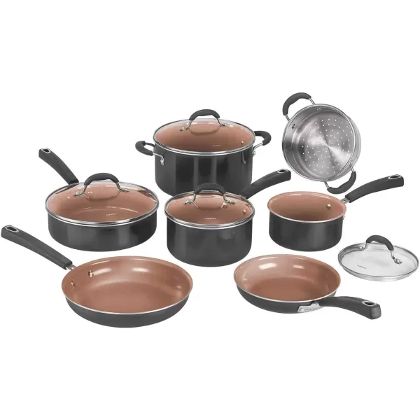 imageCuisinart 11Piece Nonstick Cookware Set Ceramica XT Black 73330HBlack w Copper