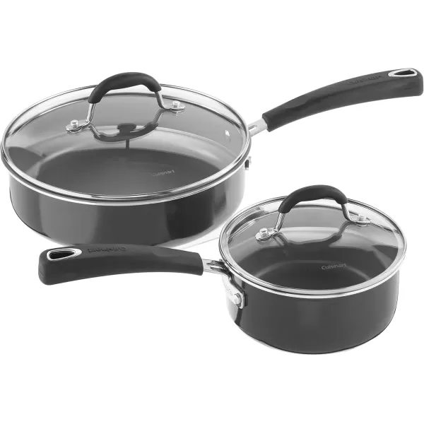 imageCuisinart 11Piece Nonstick Cookware Set Ceramica XT Black 73330HBlack wGrey Interior