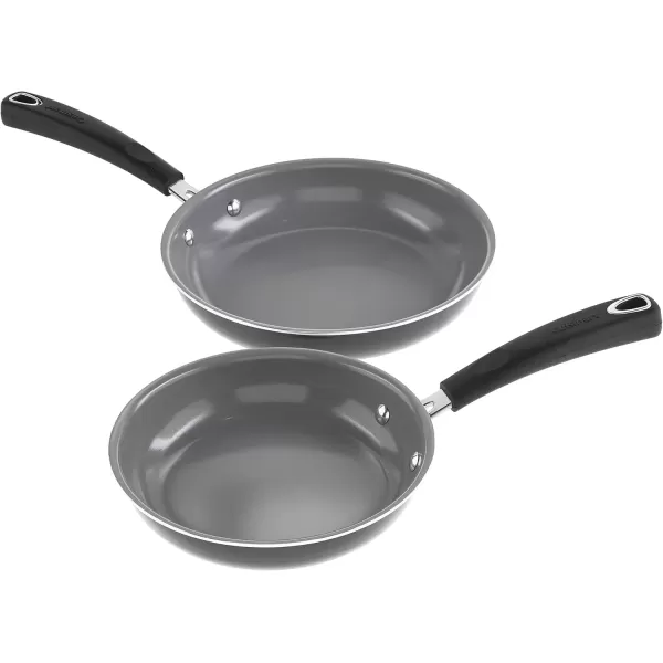 imageCuisinart 11Piece Nonstick Cookware Set Ceramica XT Black 73330HBlack wGrey Interior