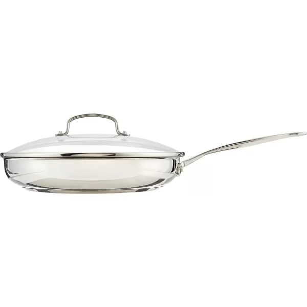 imageCuisinart 12 Inch Skillet with Glass Cover Chefs Classic Collection 72230GStainless Steel
