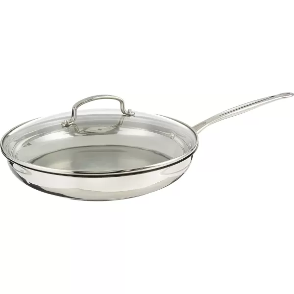 imageCuisinart 12 Inch Skillet with Glass Cover Chefs Classic Collection 72230GStainless Steel