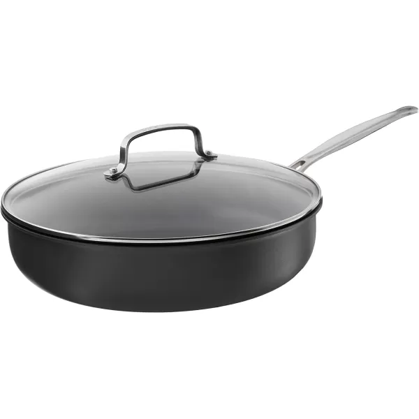 imageCuisinart 12Inch Deep Fry Pan wCover Chefs Classic Nonstick Hard Anodized Collection 62230DFP1Deep Fry Pan wCover