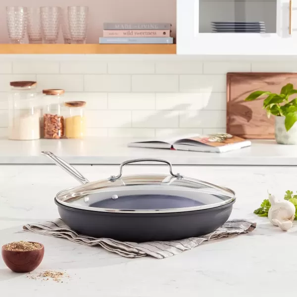 imageCuisinart 12Inch Skillet NonstickHardAnodized with Glass Cover 62230GP1Skillet wGlass Cover