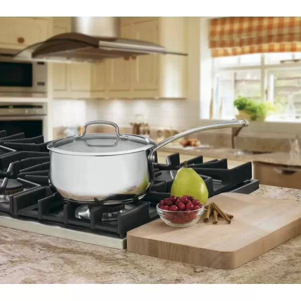 imageCuisinart 41918P 2Quart Pour Saucepan with Cover Contour Cookware Stainless SteelSilver
