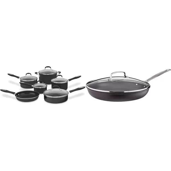 imageCuisinart 5511R 11Piece Set Advantage Nonstick Cookware RedBlack