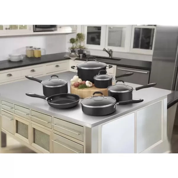 imageCuisinart 5511R 11Piece Set Advantage Nonstick Cookware RedBlack