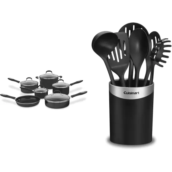 imageCuisinart 5511R 11Piece Set Advantage Nonstick Cookware RedBlack