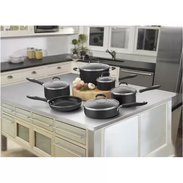 imageCuisinart 5511R 11Piece Set Advantage Nonstick Cookware RedBlack