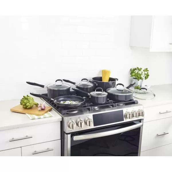 imageCuisinart 5511R 11Piece Set Advantage Nonstick Cookware RedBlack