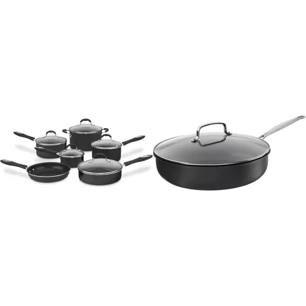 imageCuisinart 5511R 11Piece Set Advantage Nonstick Cookware RedBlack
