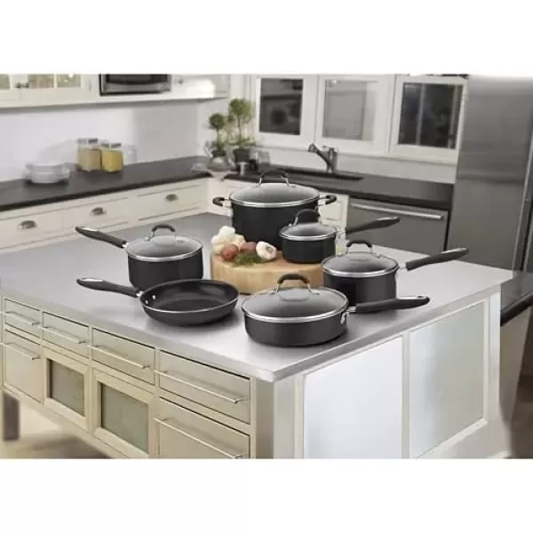 imageCuisinart 5511R 11Piece Set Advantage Nonstick Cookware RedBlack