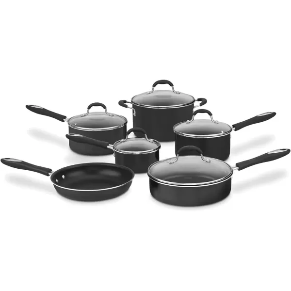 imageCuisinart 5511R 11Piece Set Advantage Nonstick Cookware RedBlack