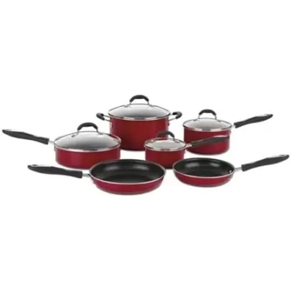 imageCuisinart 5511R 11Piece Set Advantage Nonstick Cookware RedRed