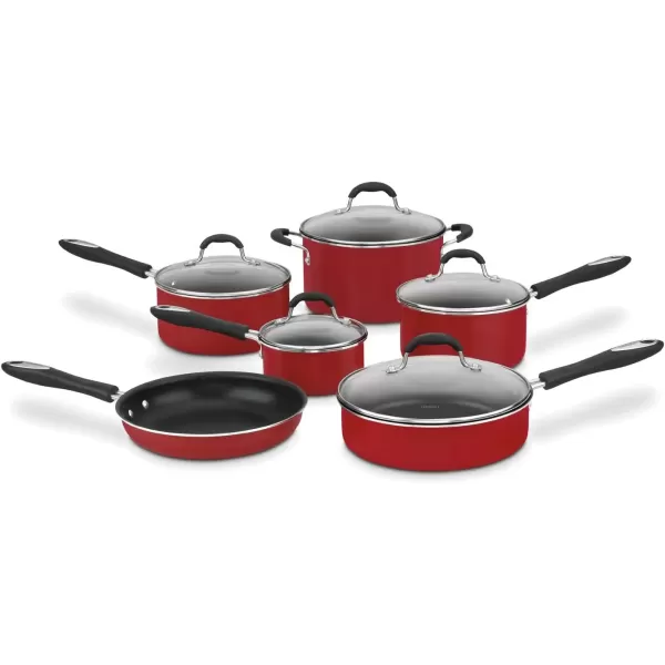 imageCuisinart 5511R 11Piece Set Advantage Nonstick Cookware RedRed