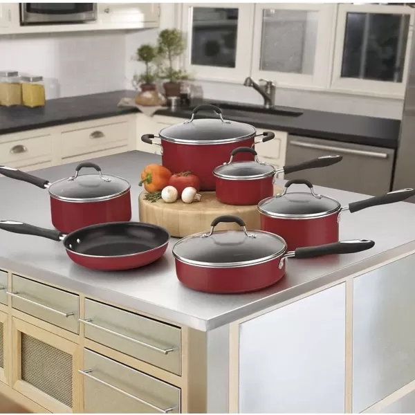 imageCuisinart 5511R 11Piece Set Advantage Nonstick Cookware RedRed