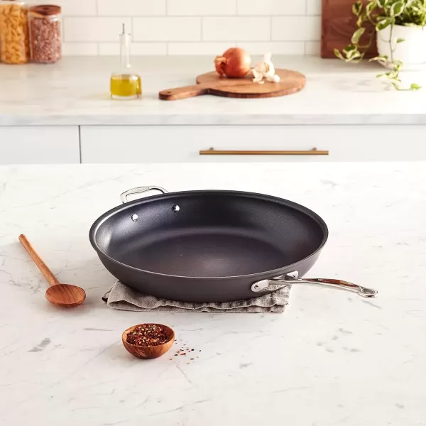 imageCuisinart 62236H Chefs Classic Nonstick HardAnodized 14Inch Open Skillet with Helper Handle BlackOpen Skillet wHelper Handle