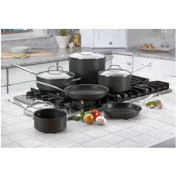 imageCuisinart 6610 Chefs Classic 10Piece Cookware Set NonstickHardAnodized10Piece