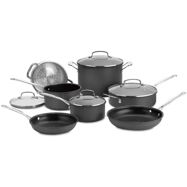 imageCuisinart 6610 Chefs Classic 10Piece Cookware Set NonstickHardAnodized11Piece