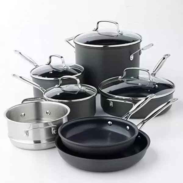 imageCuisinart 6610 Chefs Classic 10Piece Cookware Set NonstickHardAnodized11Piece