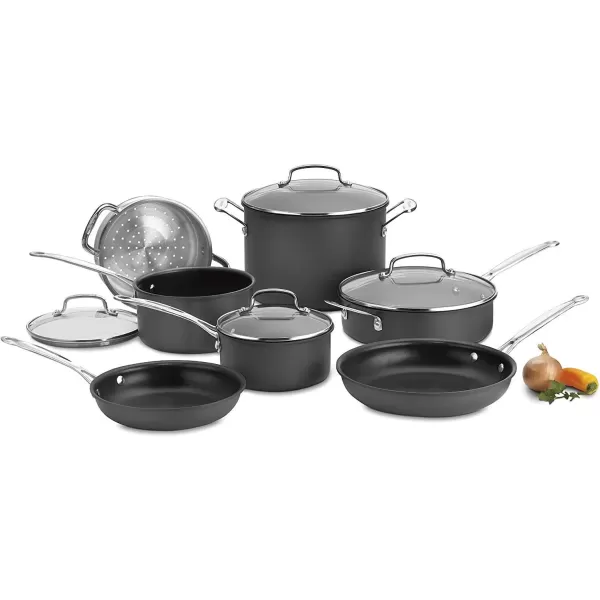 imageCuisinart 6610 Chefs Classic 10Piece Cookware Set NonstickHardAnodized11Piece