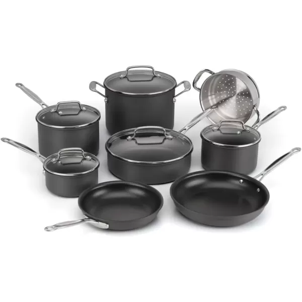 imageCuisinart 6610 Chefs Classic 10Piece Cookware Set NonstickHardAnodized13 Piece