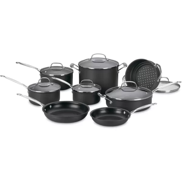 imageCuisinart 6610 Chefs Classic 10Piece Cookware Set NonstickHardAnodized14Piece