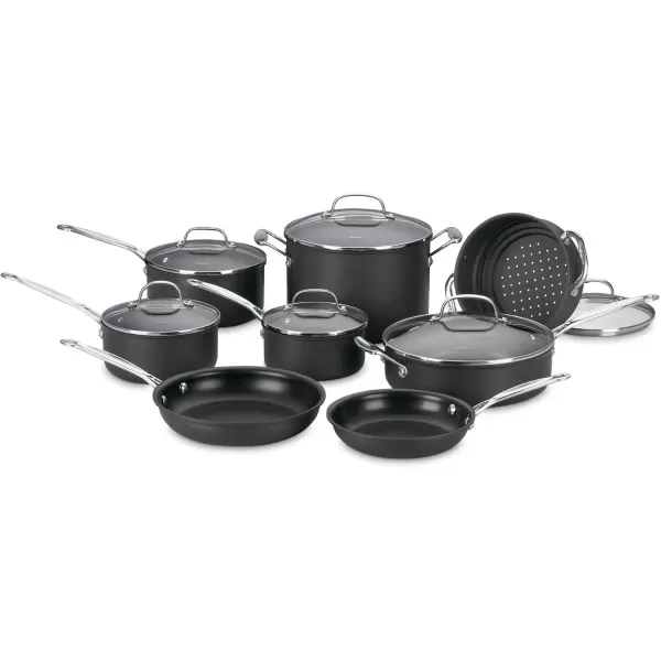 imageCuisinart 6610 Chefs Classic 10Piece Cookware Set NonstickHardAnodized14Piece