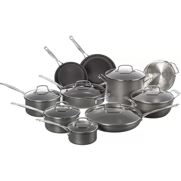 imageCuisinart 6610 Chefs Classic 10Piece Cookware Set NonstickHardAnodized17Piece