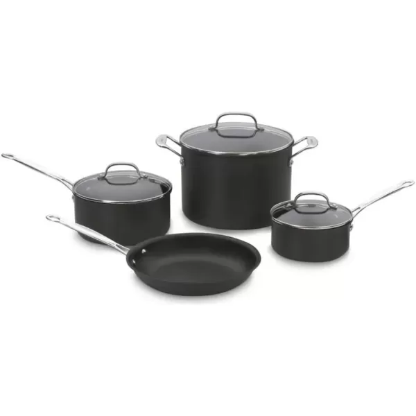 imageCuisinart 667P1 Chefs Classic Nonstick HardAnodized 7Piece Cookware Set Black