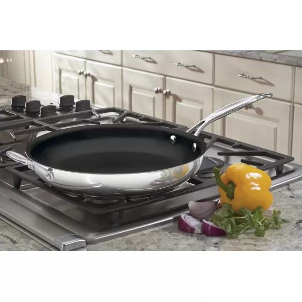 imageCuisinart 72218NS Chefs Classic Stainless Nonstick 7Inch Open Skillet SilverStainless Steel