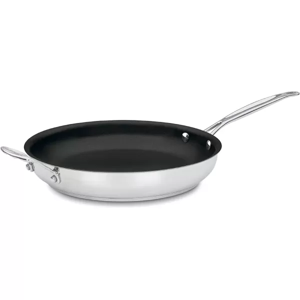 imageCuisinart 72218NS Chefs Classic Stainless Nonstick 7Inch Open Skillet SilverStainless Steel