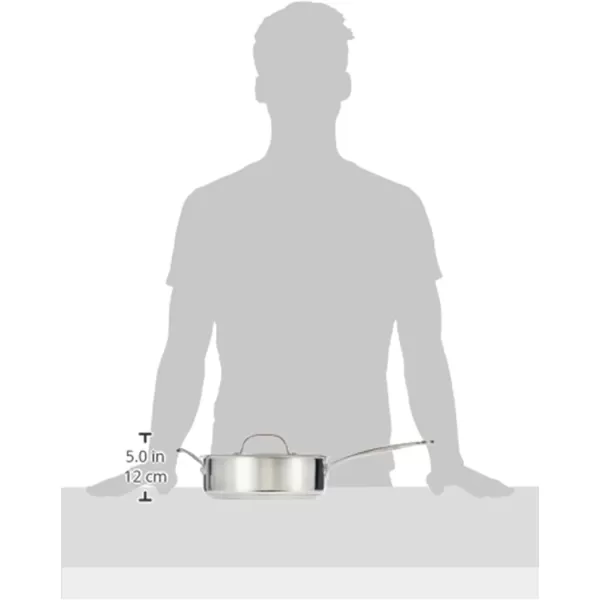 imageCuisinart 73324H Chefs Classic Stainless 312Quart Saute Pan with Helper Handle ampamp CoverSilver