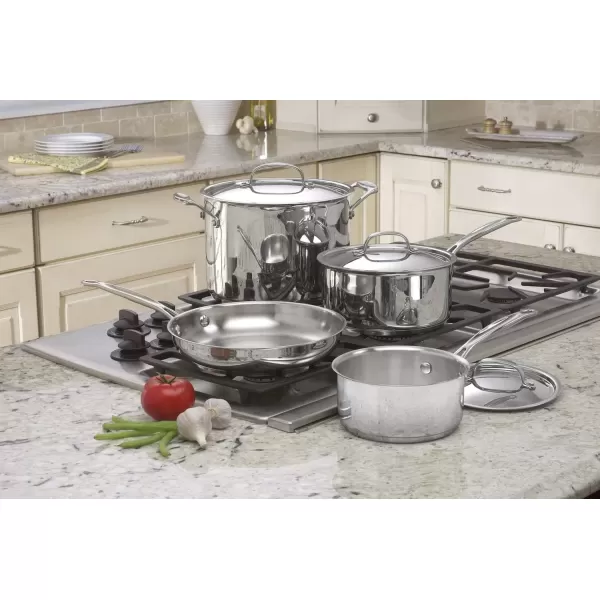 imageCuisinart 7Piece Cookware Set Chefs Classic Stainless Steel Collection 777P1
