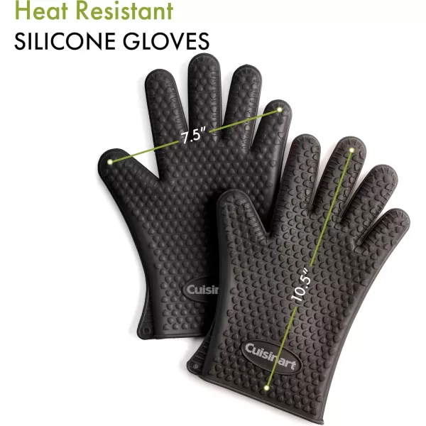imageCuisinart CGM520 Heat Resistant Silicone Gloves Black 2Pack