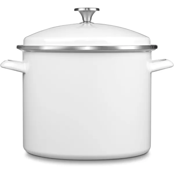 imageCuisinart Chefs Classic Enamel on Steel Stockpot with Cover 12Quart WhiteWhite
