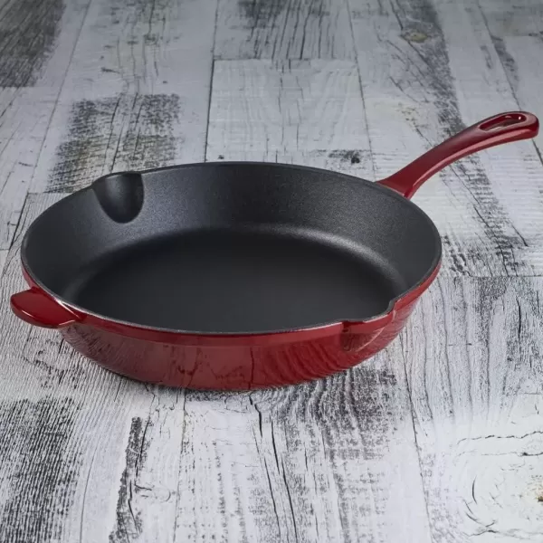 imageCuisinart Chefs Classic Enameled Cast Iron 10Inch Round Fry Pan Cardinal Red