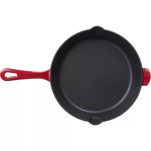 imageCuisinart Chefs Classic Enameled Cast Iron 10Inch Round Fry Pan Cardinal Red