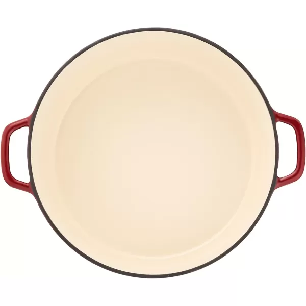 imageCuisinart Chefs Classic Enameled Cast Iron Round Covered Casserole Cardinal Red 7 QuartCardinal Red