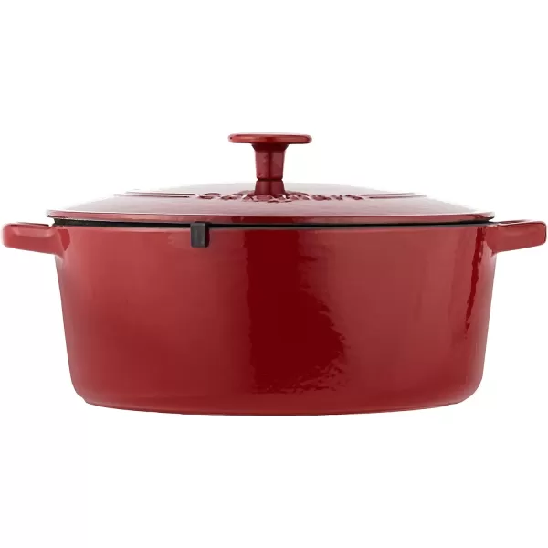 imageCuisinart Chefs Classic Enameled Cast Iron Round Covered Casserole Cardinal Red 7 QuartCardinal Red