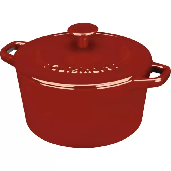 imageCuisinart Chefs Classic Enameled Cast Iron Round Covered Casserole Cardinal Red 7 QuartCardinal Red