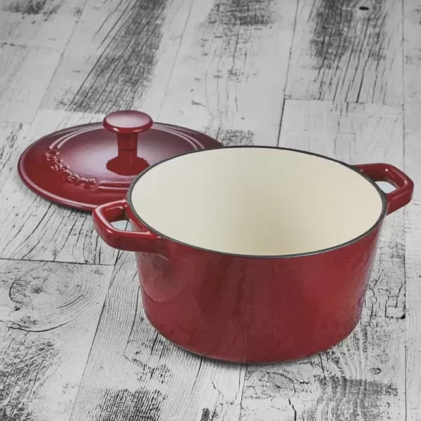 imageCuisinart Chefs Classic Enameled Cast Iron Round Covered Casserole Cardinal Red 7 QuartCardinal Red
