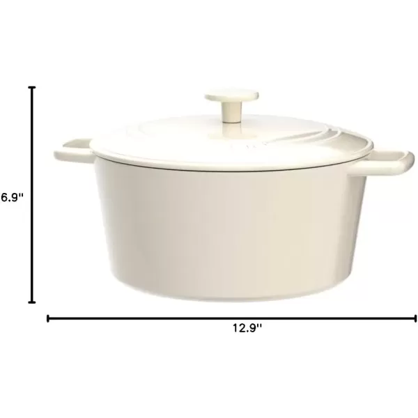 imageCuisinart Chefs Classic Enameled Cast Iron Round Covered Casserole Cardinal Red 7 QuartCream