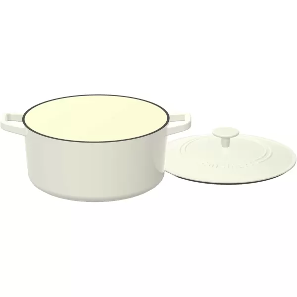imageCuisinart Chefs Classic Enameled Cast Iron Round Covered Casserole Cardinal Red 7 QuartCream