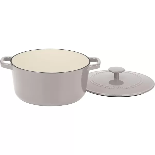 imageCuisinart Chefs Classic Enameled Cast Iron Round Covered Casserole Cardinal Red 7 QuartLinen